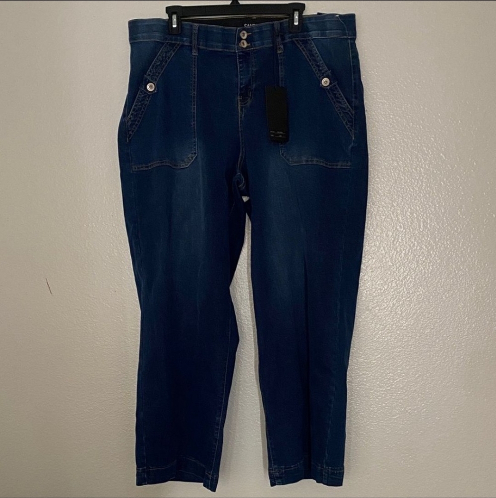 Sand Piper Classic Blue Women's Jeans Wide Leg. Size 22 W